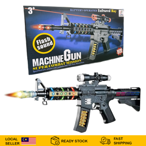 Senapang Mainan Elektrik Toy Gun Machine Gun Light and Sound Shooter Electric Battery Toys for Kids and Children M4A1 Toys