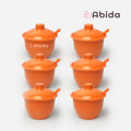 Abida 1 Lusin Mangkok Sambal Melamin - Mangkok Sambal Tutup - Wadah Sambal Tutup - Tempat Sambal Tutup Melamin - U2403. 