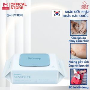 Khăn ướt không mùi Hàn Quốc cho da nhạy cảm gói lớn 80 tờ- Sensitive 80