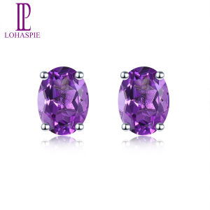 925 Silver Stud Earrings for Women Chrome Diopside Amethyst Peridot Garnet Gemstone Earrings