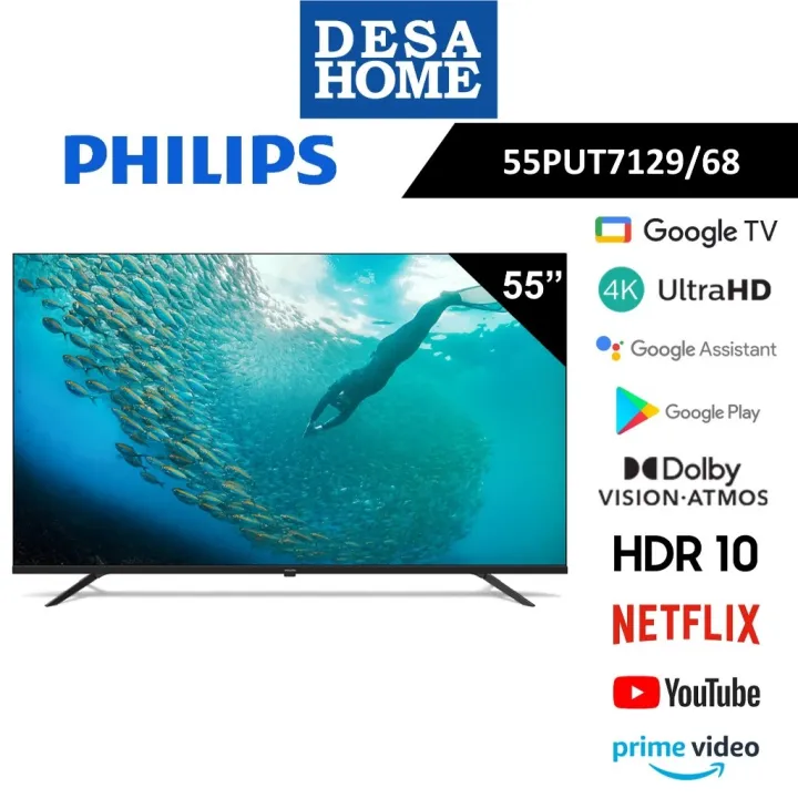 PHILIPS 55PUT7129/68 55" 4K UHD LED GOOGLE TV 55PUT7129 | Lazada