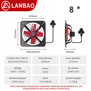 8.10.12.14.16.20 inch Exhaust Fan Industrial Wall Type Toilet Kitchen Ventilation Fan Kipas Ekzos 排气扇