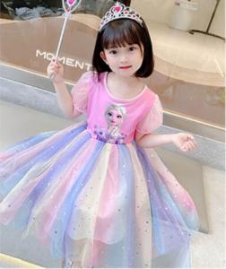 Girls Dress New Frozen Dress Princess Skirt Children Cotton Sequins Dress Kids Girl Fashion Clothing