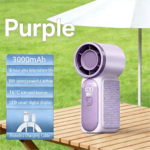 Portable Mini Fan USB Type-C Rechargeable Handheld Fan X688 Strong Wind High Speed Turbo Adjustable Cooling Fan for Travel Outdoor