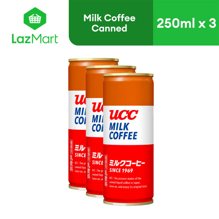 UCC Milk Coffee Canned Coffee 250ml - Pack of 3