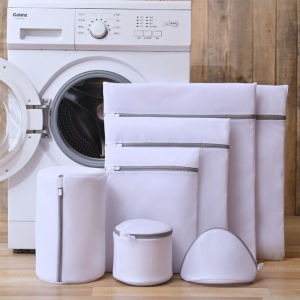 Houseeker Foldable Bra Socks Underwear Laundry Bag Zippered Dirty Clothes Washing Bag Mesh Polyester Clothes Organizer Bag