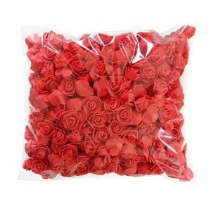 RANG 100Pcs Handmade Artificial Flowers 3.5cm Foam Foam Rose Heads Gift Wreath Making Foam Rose Home Decor