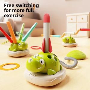 VALUEPULSE Dinosaur Sensory Training Toys Energy Consumption Threeway-One Outdoor Sports Equipment  Skipping Rope Ring Rocket Parent-child Interaction Toys Parent-Child Home Use