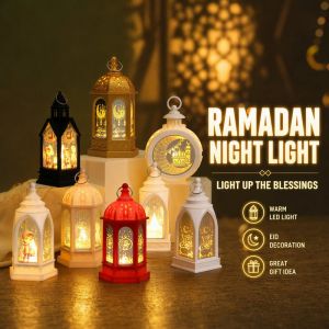 Warm.home-MY Led Lantern Night Light Retro Vintage Raya Decor Warm White Battery Powered Bedroom Table Lamp Gift