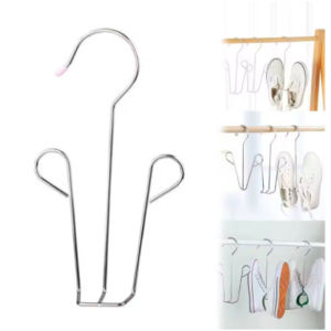 Windproof Shoe Drying Rack Stainless Steel Slipper Holder Space-Saving Hanging Hook for Bedroom Closet Sandals Flats Shoes