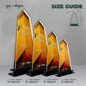 ACRYLIC PLAQUE - ACRYLIC TROPHY - AWARDS - CUSTOMIZED PERSONALIZED JAY C. DESIGNS - 8004
