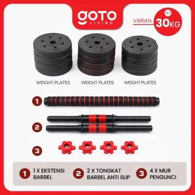 Goto [COD] Axen Dumbell Set 20kg 30kg 40kg Alat Olahraga Gym Fitness Workout Dirumah Kuat Nyaman Anti Slip