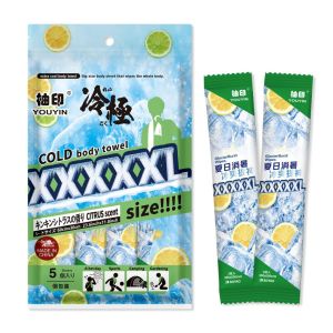 [SG In Stock] YOUYIN Icy Cooling Body Wipes 5 Sheets Portable Sweat Remove Instant Heat Relief For Sports Travel Outdoor