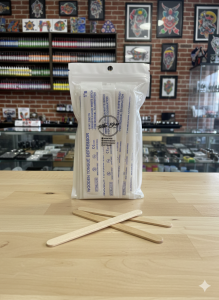 ไม้ตักวาสลีน ไม้ตักครีม ไม้ตักเจล WOODEN TONGUE DEPRESSOR บรรจุ 25 และ 50 ชิ้น