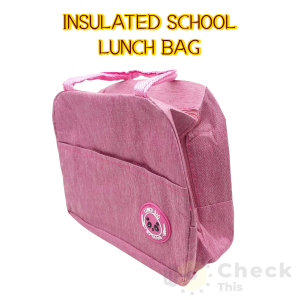 Thermal School Lunch Bag Leak-Proof Interior & Compact Gray Red Pink Black Blue