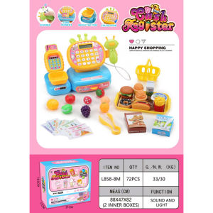 SKISOPGO Cashier Machine Toys Mainan Cashier Toy Pretend Play Supermarket Toy Set Educational Toys for Kids