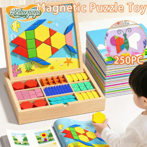 AODUOYAYA 250pcs Magnetic Tangram Puzzle Set for Kids Educational Toys Geometry Building Toy For Baby Development Brain