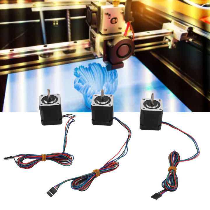 Aibecy 4 Wire Stepper Motor 1.8 Degree Angle 4 Pin Connector 3PCS 48mm ...