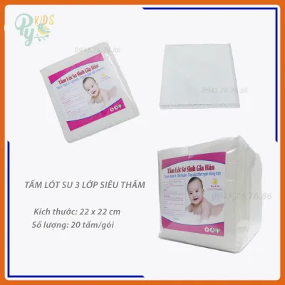 Tấm lót phân su sơ sinh 3 lớp siêu thấm Gia Hân