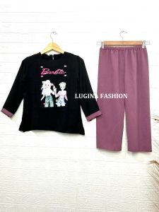 HARGA OBRAL SET BARBIE 2 BAJU DAN CELANA CRINKLE S M L XL