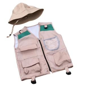 Outdoor Explorer Kit Cargo Vest and Hat SetBackyard Nature AdventuresWashable for Boys Girls Halloween Dress Up Kit