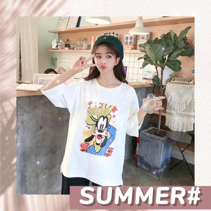 Psion 2022ฤดูร้อนใหม่แบบหลวมเสื้อยืดผ้าลุคสาว☀️💫หวานลุคส🐻🦋ปอร์ต ลุคชิลๆ ...