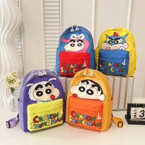 XEANG Dung lượng lớn Ba lô Crayon Shin-chan Phong cách Nhật Bản Nylon Túi hoạt hình Shin-chan Thời trang Túi Cặp học sinh anime Cô gái