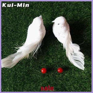 Kui-Min White Doves Feather Foam Artificial Lover Peace Pigeons Birds Home Garden Wedding Decor Imitation Bird Model Xmas Tree Props