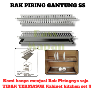 Rak Piring Gantung Tatakan Lemari Kitchen Set Stainless Steel Huben-Twin