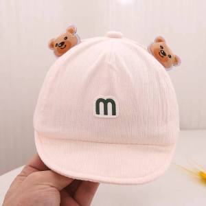 (พร้อมส่ง) หมวกเด็ก 3เดือน - 12เดือน รอบหัว:44-46 cm. หมวกเด็กแรกเกิด ติดฟอนต์อักษร m แต่งหูตุ๊กตาหมี 🐻 หมวกเบสบอล หมวกเด็กผู้ชาย หมวกเด็กผู้หญิง หมวกเด็กเล็ก หมวกแฟชั่นเด็ก หมวกเด็กกันแดด หมวกลายการ์ตูน หมวกแก๊ป (Cap) ผ้าฝ้าย ขนาดปรับได้ มีให้เลือก 3 สี