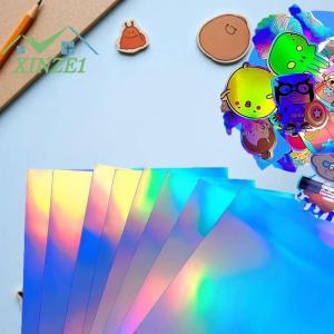 ❤💖💓 5ชิ้นกระดาษสติกเกอร์โฮโลแกรมไวนิลใสมีกาวในตัวกันน้ำใสฟิล์มเคลือบเย็นสำหรับงานฝีมือ
