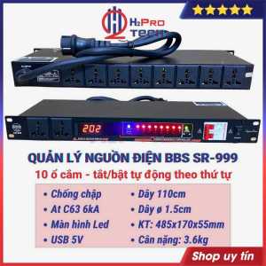 Bộ Quản Lý Nguồn Âm Thanh Bbs Sr-999 10 Ổ Cắm Tắt-Bật Theo Thứ Tự Có Aptomat Chống Chập Bảo Vệ Dàn Karaoke-H2Pro Tech