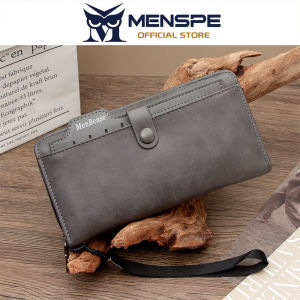 MENSPE กระเป๋าสตางค์ผู้ชายแบบยาวกระเป๋าสตางค์อเนกประสงค์กระเป๋าสตางค์ยาว PU นิ่มกระเป๋าเงินจุได้เยอะกระเป๋าใส่บัตรหลายช่อง ID เครดิตผู้ที่ใส่บัตร Pouch Koin กระเป๋าใส่เหรียญหนัง PU กระเป๋าสตางค์ธุรกิจ