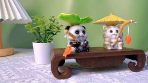 รูปปั้นสัตว์ตกปลาทำมือทำจากเรซิ่นตกแต่งแบบตั้งโต๊ะสำหรับโต๊ะสำนักงานห้องนั่งเล่นดิสเพลย์