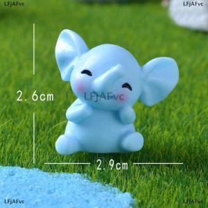 [COD] LFjAFvc Cartoon Cute Blue Elephant Micro Landscape Desktop Decorative Ornaments Mini Elephant DIY Gadgets Home Figurines Statue