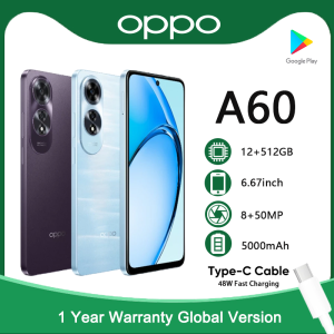 OPPO A60 5G Smart Phone  12GB RAM + 512GB ROM  6.67” Full HD Screen Mobile Phone Original Android phone 5000mAh Cellphone Sale Gaming Phone