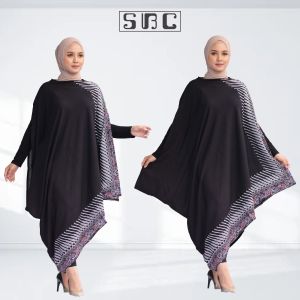 Dress batik kaftan wanita modhang abu terbaru