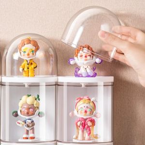 FUTUI Transparent  Storage Box Case Wall-mounted Large Capacity Figures Display Stand Doll Durable Removable Figures Display Case Home