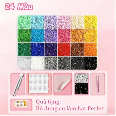 Vinnatsu hạt xếp hình mini 24 48 72 96 màu nhựa abs an toàn đồ chơi sáng tạo ghép tranh thủ công cho bé