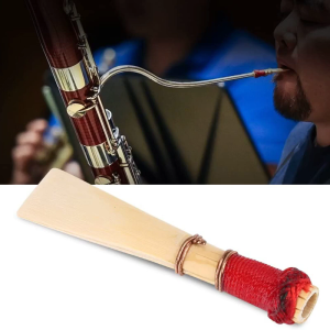 2 Pieces Reed Whistle Bassoon Reed Natural Bassoon Reeds with Clear Protective for Case Wind Musical Instrument Accessor