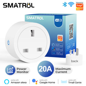 SMATRUL Smart Wifi PlugTuya Socket Remote Control Compatible for Alexa/Google Home Assistant UK Plug