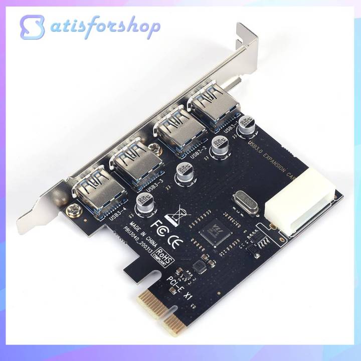 4 Ports USB PCIE Expansion Card PCI Express PCIe USB 3.0 High Speed Hub