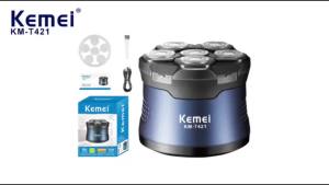 Kemei Mens 6-head Electric Shaver Waterproof Electric Razor Hair Cutter Balding Machine KM-T421