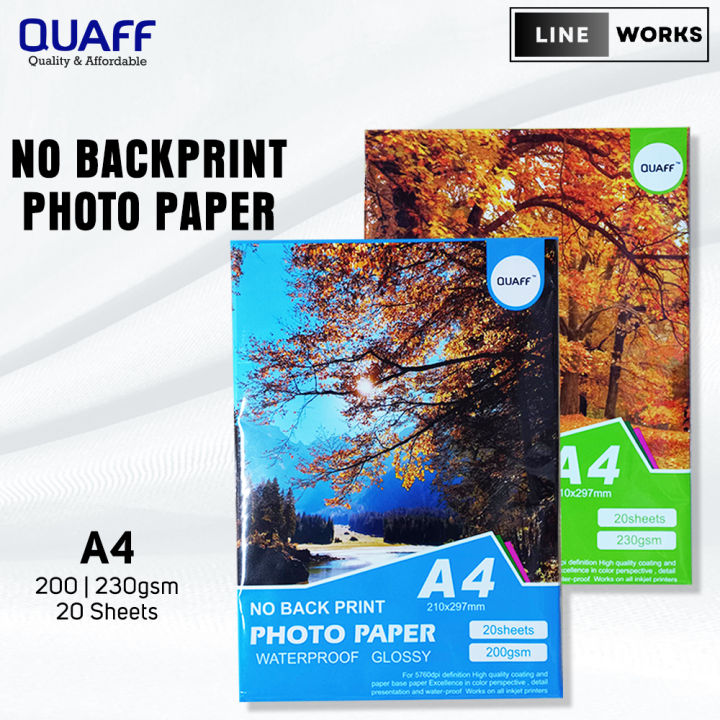 Lineworks QUAFF Photo Paper Tree Type No Back Print 200GSM and 230GSM