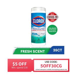 Clorox Disinfecting Cleaning Wipes Fresh Scent 35s