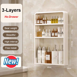 Clean Store 2/3 Tiers Bathroom Washstand Storage Cabinet Bathroom Wall Hanging Storage Cabinet Toilet Wall Punch-free Shelf
