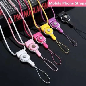 Tali Gantungan HP Smartphone 2 in 1 2in1 Gantungan Kalung Gantung Leher Casing Case 360 HP Smartphone Phone NameTag Tag ID FlashDisk Name Tag Id Card Phone Strap Lanyard universal mobile phone Strap hanging rope detachable Polos Lanyard Panjang 45Cm