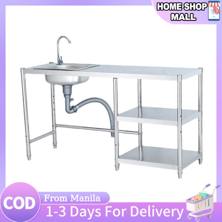 304 Stainless Steel Lababo Complete Set Kitchen Sink with Stand with