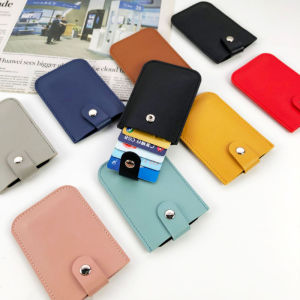 Ultra Thin Card Wallet Coin Purse Pull-out Bag 6 Slot Pocket Wallet Card Holder Pouch PU Leather