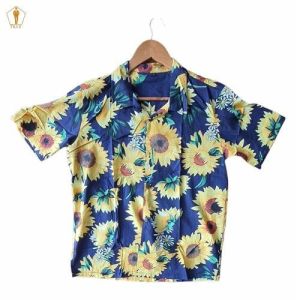 Áó Đi Biển Hoa quả TRAZ áo hawaii hoạ tiết team cặp đôi nhóm gia đình vải đũi lanh mát555